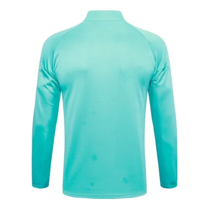 23-24 Marseille Half Zipper Long Sleeved Lake Blue Front Inkjet Training Suit - Image 11