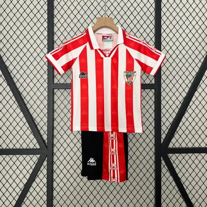 Retro 1995-97 Kids Athletic Bilbao Soccer Jersey Home