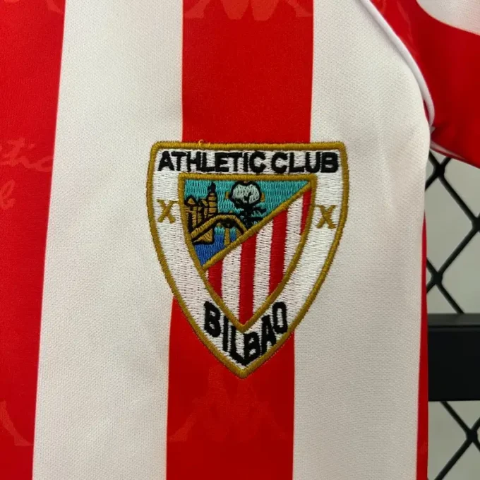 Retro 1995-97 Kids Athletic Bilbao Soccer Jersey Home - Image 3