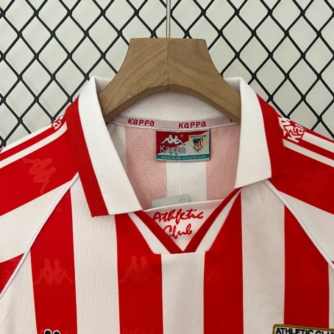 Retro 1995-97 Kids Athletic Bilbao Soccer Jersey Home - Image 4
